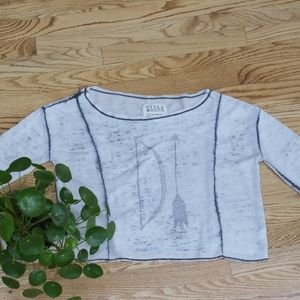 Billabong Bow & Arrow Gray Crop Sweatshirt